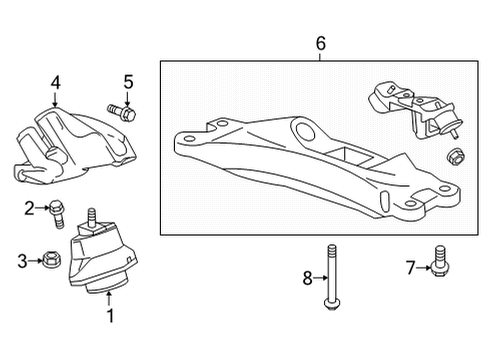 2022 Cadillac CT5 Engine & Trans Mounting Diagram