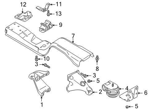 2000 Chevy Tracker Engine & Trans Mounting Diagram