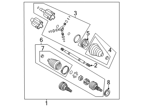 2004 Buick Regal Drive Axles - Front Diagram