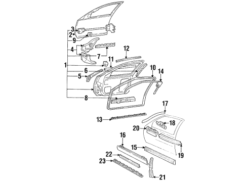 1990 Buick Regal Window Regulator, Front Passenger Side Diagram for 20474286