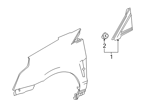 2012 Cadillac SRX Exterior Trim - Fender Diagram