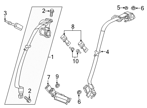 2019 Cadillac CT6 Seat Belt Guide Diagram for 23241172