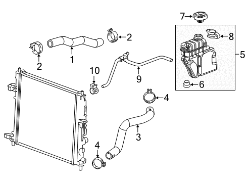 2022 Chevy Camaro Radiator Hoses Diagram