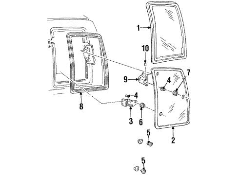1994 GMC C3500 Side Glass Diagram