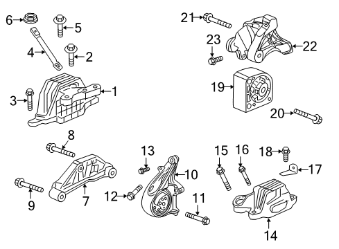 2018 Buick Regal Sportback Engine & Trans Mounting Diagram