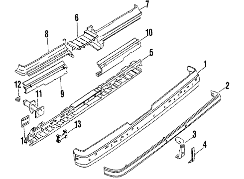 1984 Oldsmobile Cutlass Supreme Energy Absorber Shim Diagram for 10009092