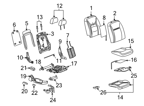 2007 Chevy Impala Passenger Seat Components Diagram