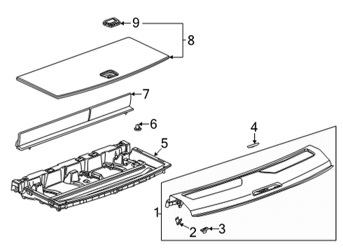 2022 Cadillac Escalade Interior Trim - Rear Body Diagram