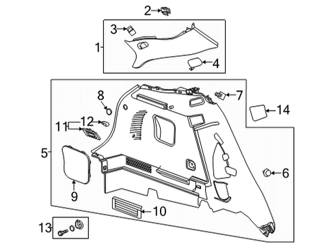 2024 Chevy Trailblazer Interior Trim - Quarter Panels Diagram
