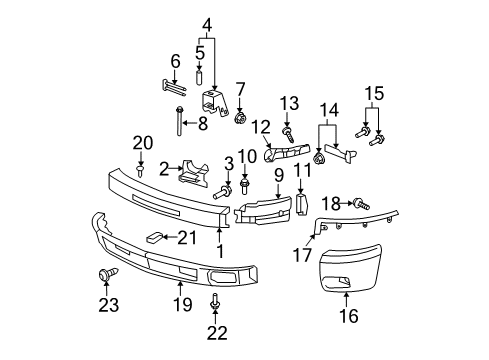 2007 Chevy Silverado 2500 HD Front Bumper Diagram
