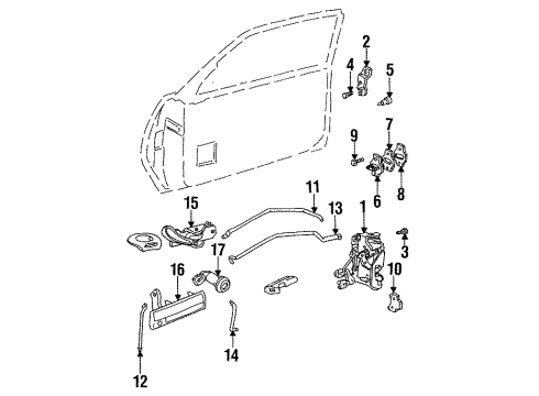 1994 Buick Skylark Door - Lock & Hardware Diagram