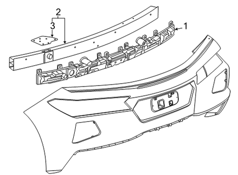 2022 Chevy Corvette Bumper & Components - Rear Diagram