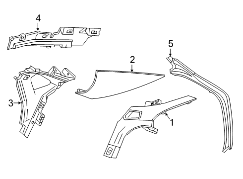 2018 Cadillac CT6 Interior Trim - Quarter Panels Diagram