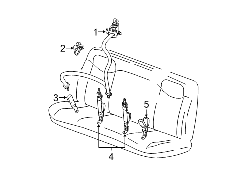 2017 Chevy Express 2500 Rear Seat Belts Diagram