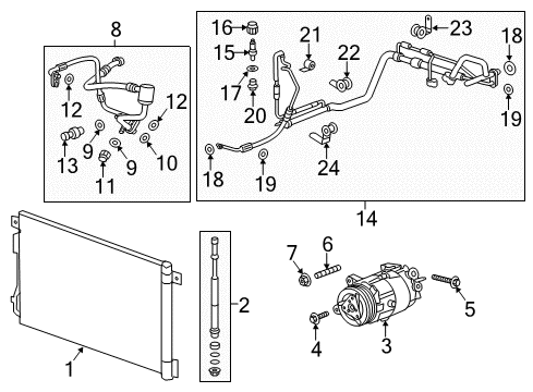 2017 Chevy Traverse A/C Condenser, Compressor & Lines Diagram