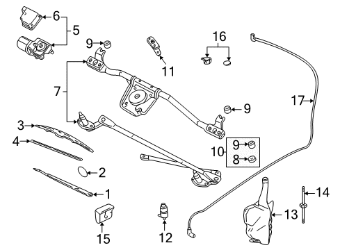 2005 Pontiac Grand Am Wiper & Washer Components Diagram