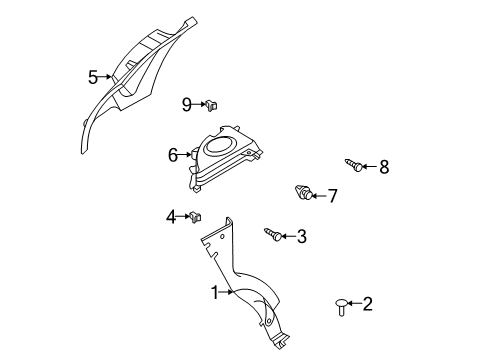 2007 Chevy Aveo5 Interior Trim - Quarter Panels Diagram