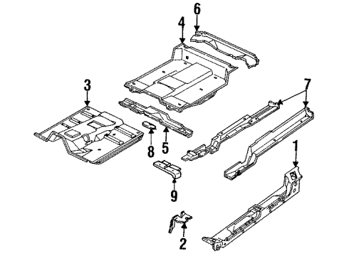 1999 Chevy C1500 Suburban Floor Pan Diagram for 15740123
