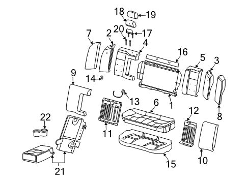 2006 Cadillac CTS Rear Seat Components Diagram