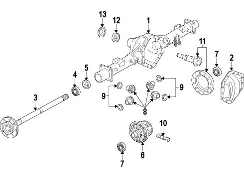 2013 Chevy Silverado 1500 Rear Axle, Differential, Propeller Shaft Diagram