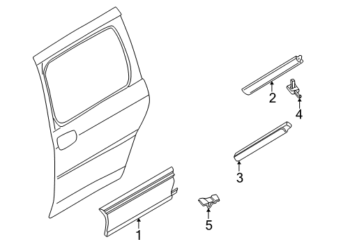 2005 Pontiac Montana Exterior Trim - Side Loading Door Diagram