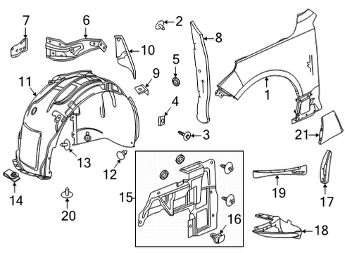 2022 Cadillac CT5 Fender & Components Diagram