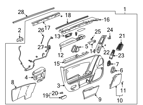2008 Cadillac XLR Door & Components Diagram