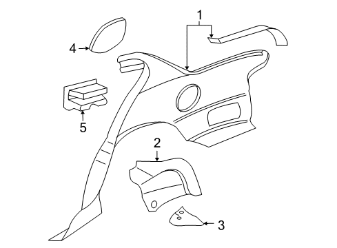 2005 Pontiac Grand Am Quarter Panel & Components Diagram