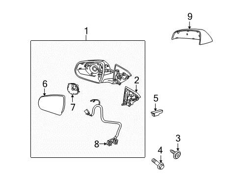 2012 Cadillac SRX Outside Mirrors Diagram