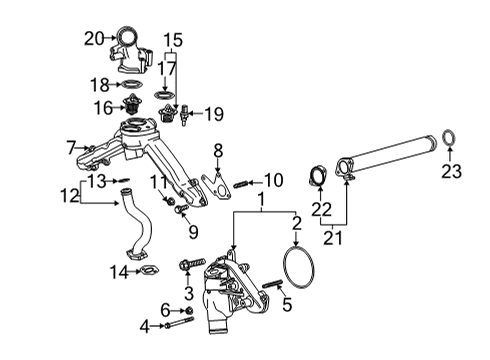 2022 GMC Sierra 2500 HD Thermostat Diagram for 12680456
