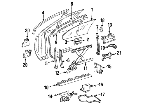 1991 Buick Roadmaster Lock Actuator Diagram for 22100852