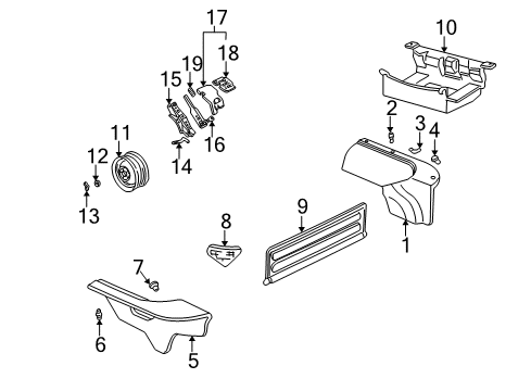 1999 Chevy Camaro Interior Trim - Rear Body Diagram