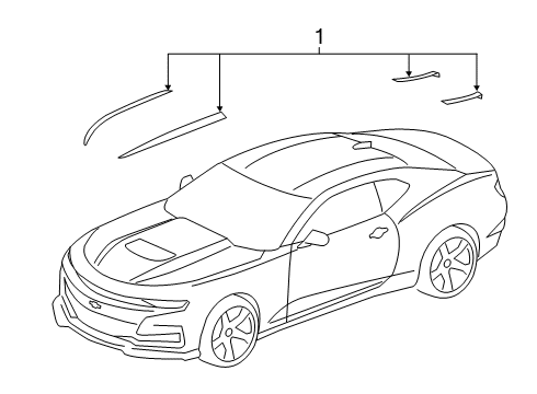 2022 Chevy Camaro Stripe Tape Diagram