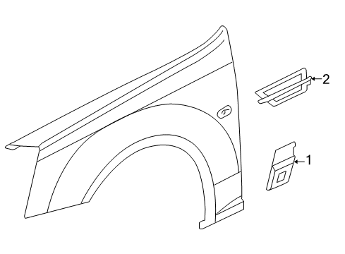 2008 Cadillac STS Exterior Trim - Fender Diagram