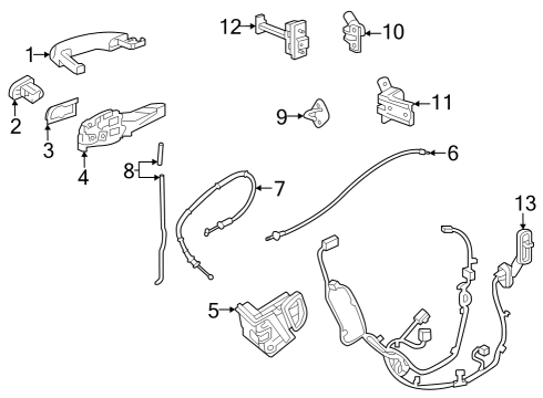 2024 Chevy Trax Lock & Hardware Diagram