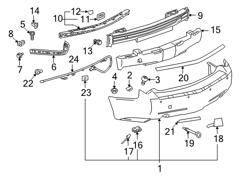 2012 Cadillac CTS Rear Bumper Diagram