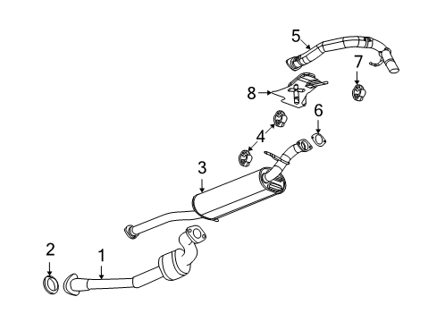 2009 Hummer H3T Catalytic Converter Seal Diagram for 15105884
