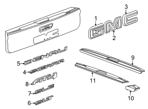 2023 GMC Sierra 2500 HD Exterior Trim - Pick Up Box Diagram