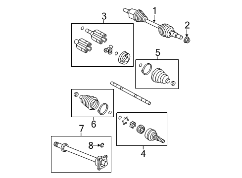 2017 GMC Acadia Limited Inner CV Joint, Front Driver Side Diagram for 15855622