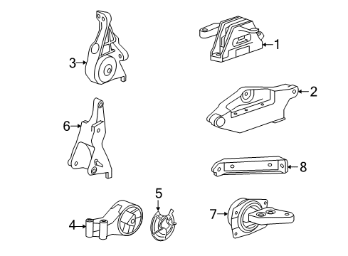 2019 Cadillac XTS Engine & Trans Mounting Diagram