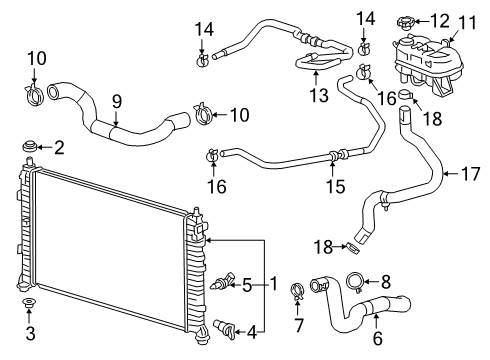 2023 Chevy Silverado 1500 Radiator & Components Diagram