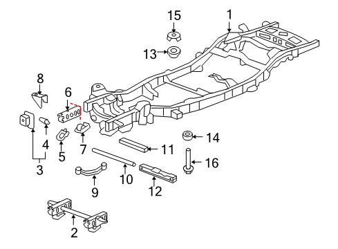 2012 Cadillac Escalade Frame & Components Diagram