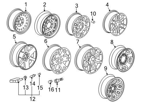2012 GMC Yukon XL 1500 Wheels Diagram