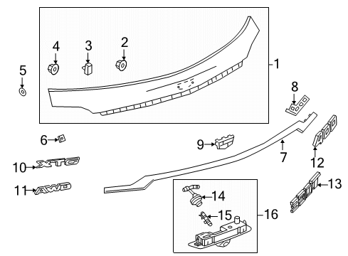 2022 Cadillac XT6 Combination Lamp Assy Bolt, Rear Diagram for 11549365