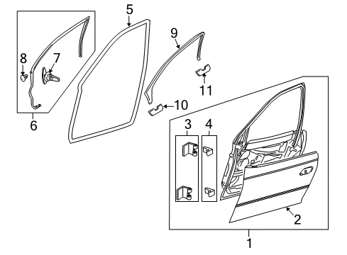 2006 Pontiac GTO Door & Components Diagram