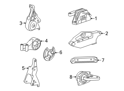 2014 Buick LaCrosse Engine & Trans Mounting Diagram