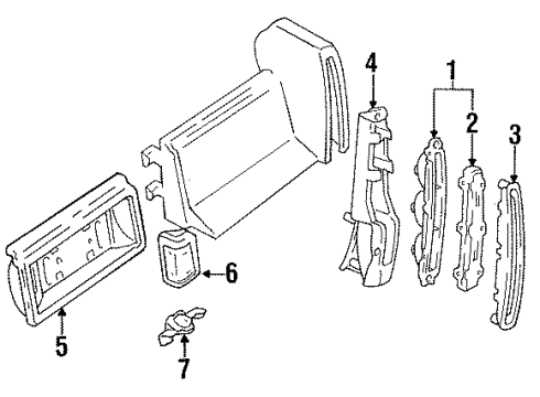 1993 Cadillac DeVille Tail Lamps, Backup Lamps, License Lamps Diagram