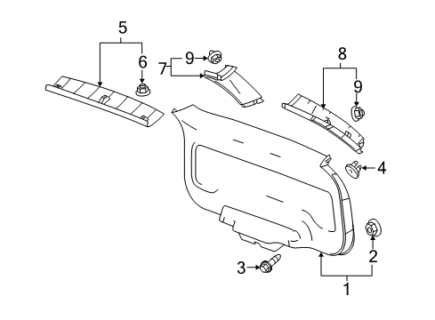 2005 Chevy Equinox Interior Trim - Lift Gate Diagram