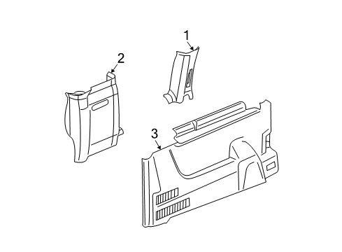 2012 Chevy Express 3500 Interior Trim - Body Side Panel Diagram