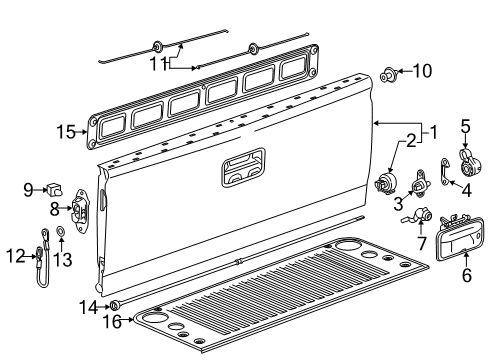 2015 Chevy Silverado 1500 Tail Gate Diagram